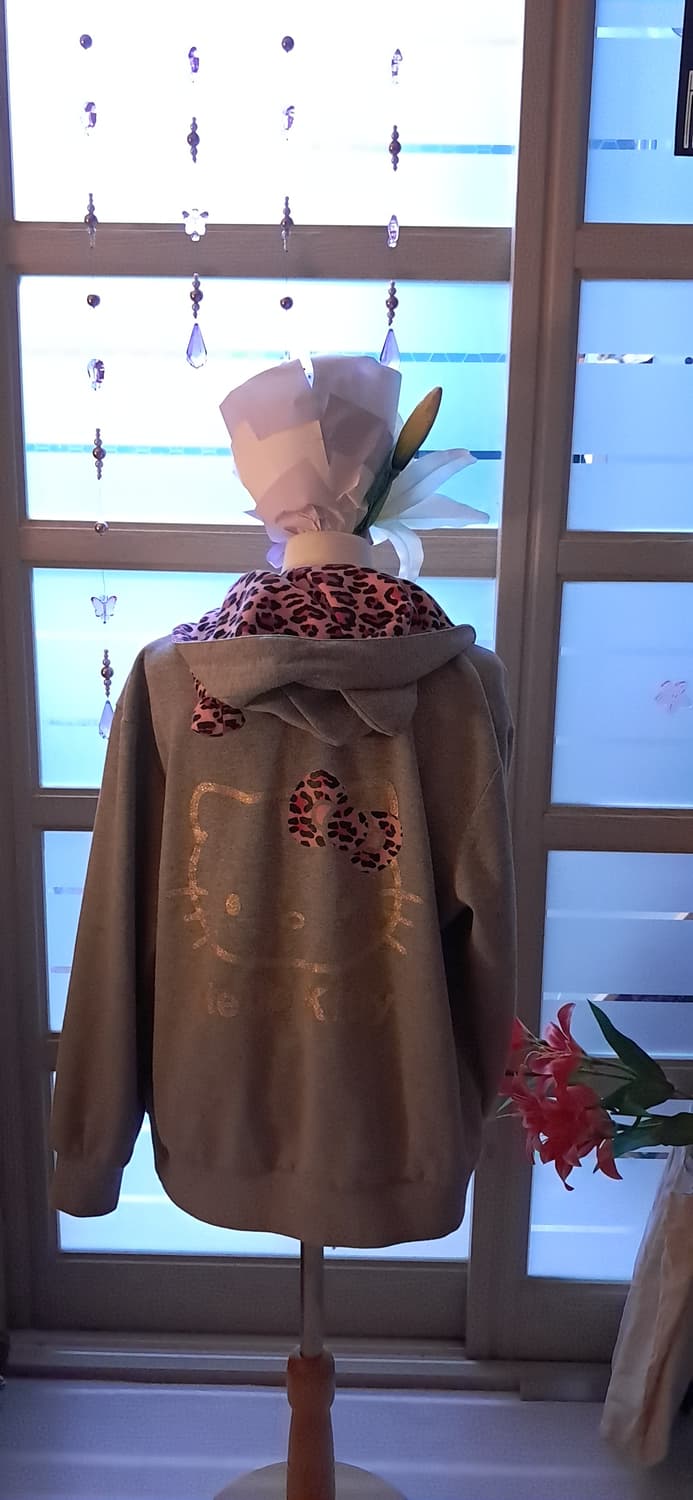 갸루깔 루즈핏 키티 짚업 상품이미지5