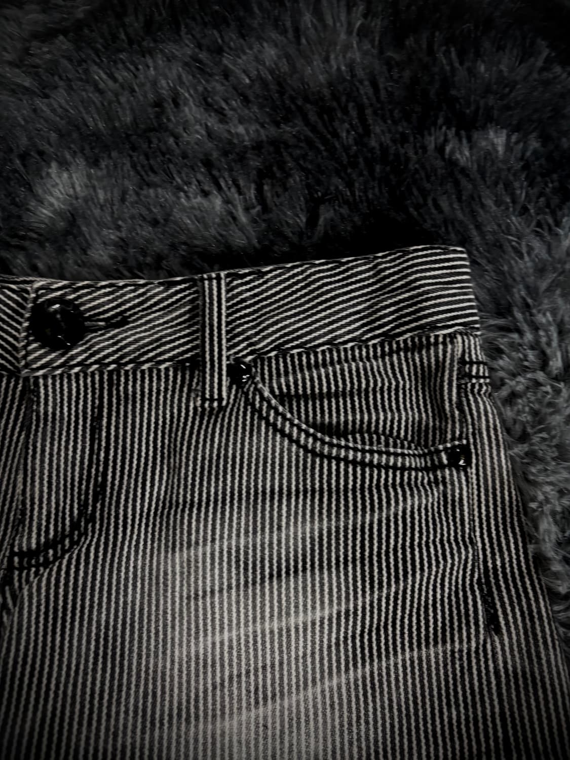 흑청 스트라이프 워싱 숏팬츠 상품이미지4