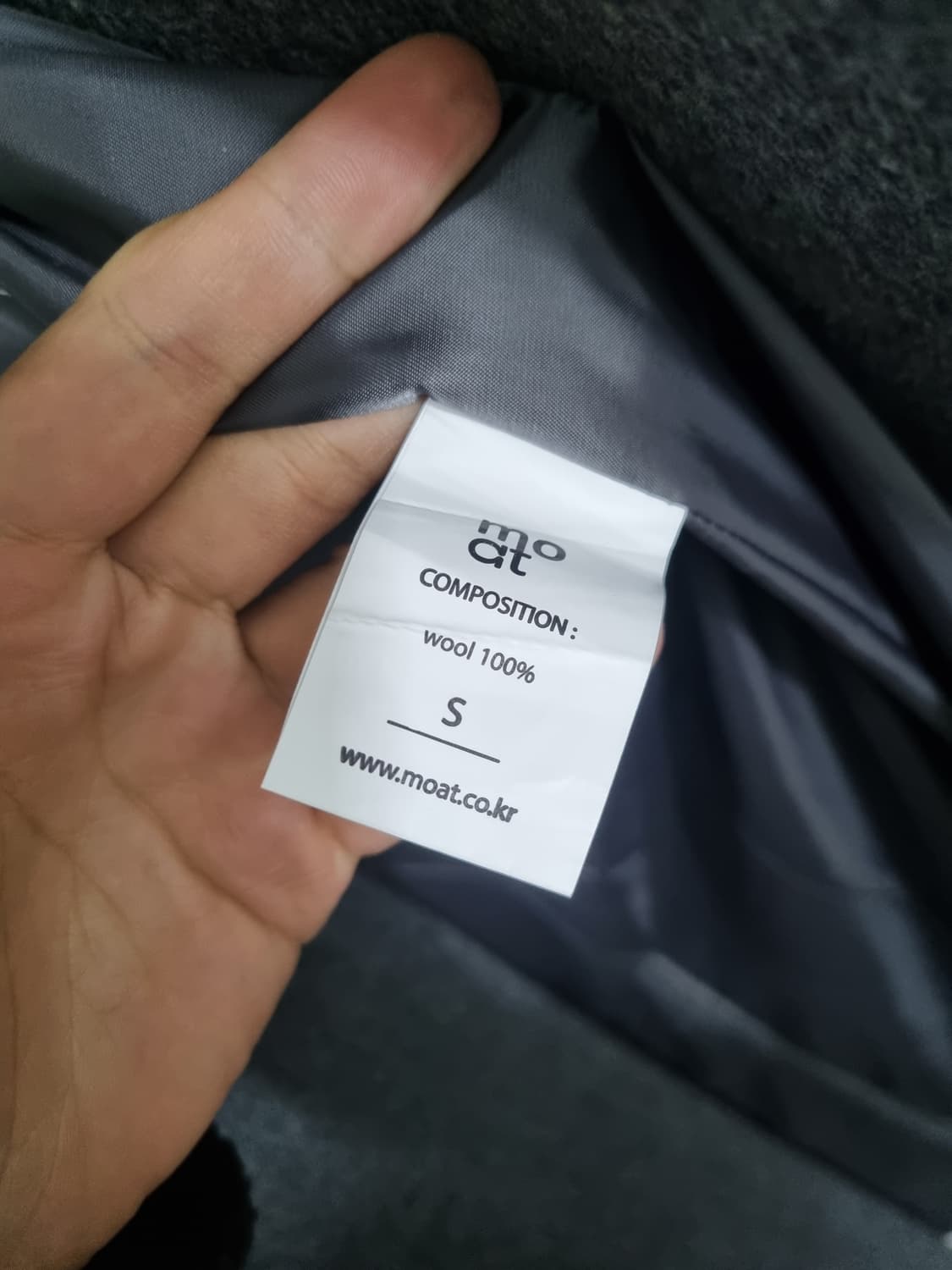 모우트 베이직 카라 롱 더블 코트 더스트그레이 상품이미지5