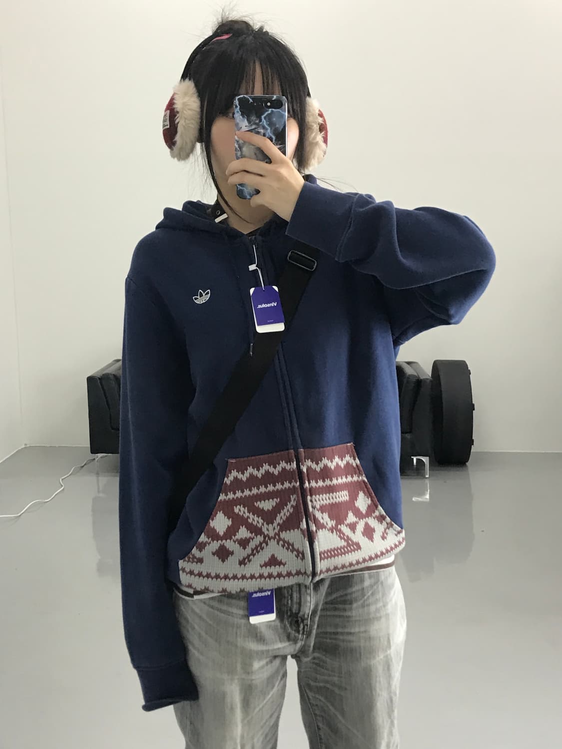 빈티지 아디다스 노르딕 네이비 후드집업 상품이미지2