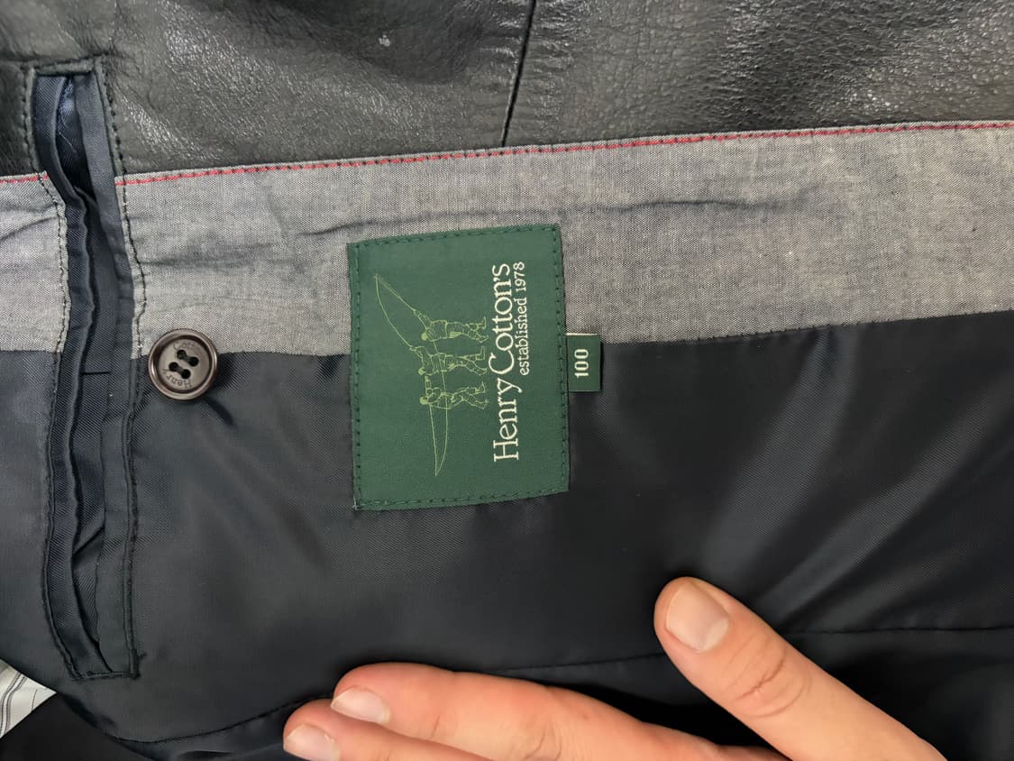 헨리코튼 블랙 송아지가죽 자켓 100 상품이미지3