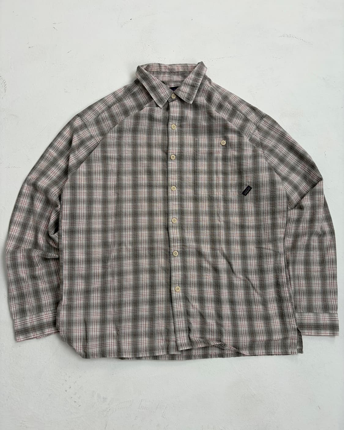 00s Patagonia Plaid Button Up Shirt (bei 상품이미지1