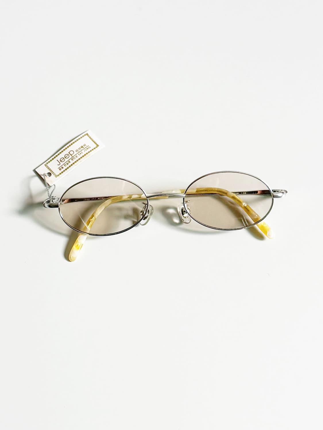 JEEP 실버 슬림 오벌 메탈 프레임 빈티지 안경 상품이미지1
