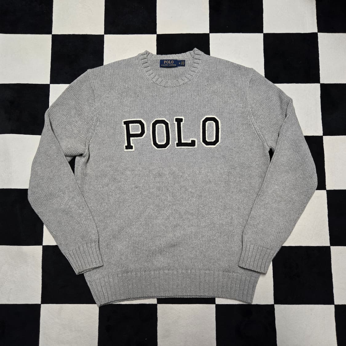 M 폴로랄프로렌 스펠아웃 라운드넥 니트 그레이 변요한니트 상품이미지1
