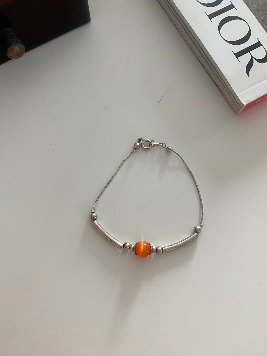 오렌지 스톤 실버톤 팔찌 상품이미지2