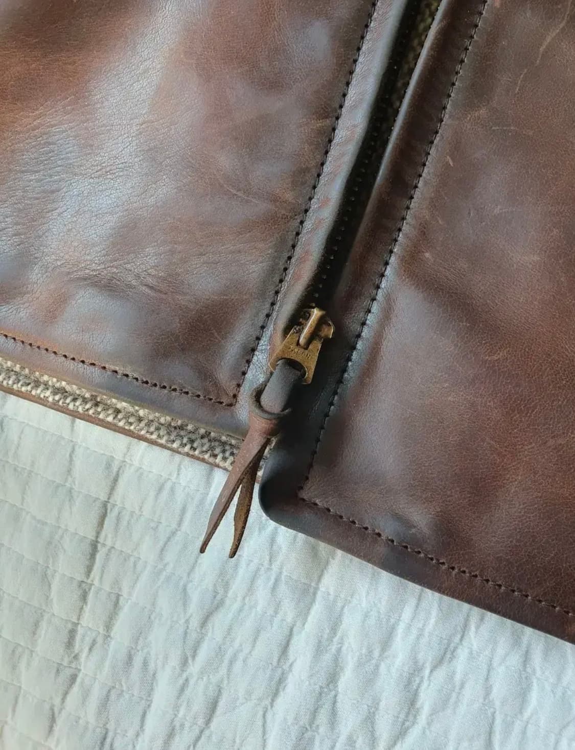 에어로레더 하프벨트 홀스하이드(말가죽) 자켓 38   상품이미지5