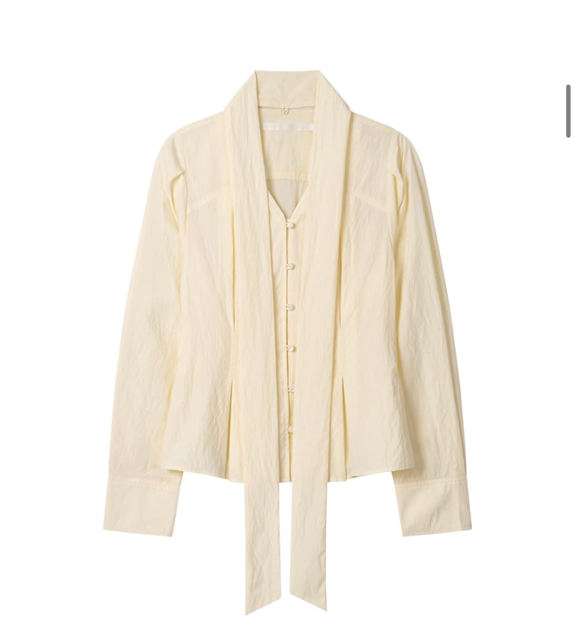 (S) 드로우핏 우먼 턱 브이넥 타이 블라우스 [CREAM BEIGE]  상품이미지6