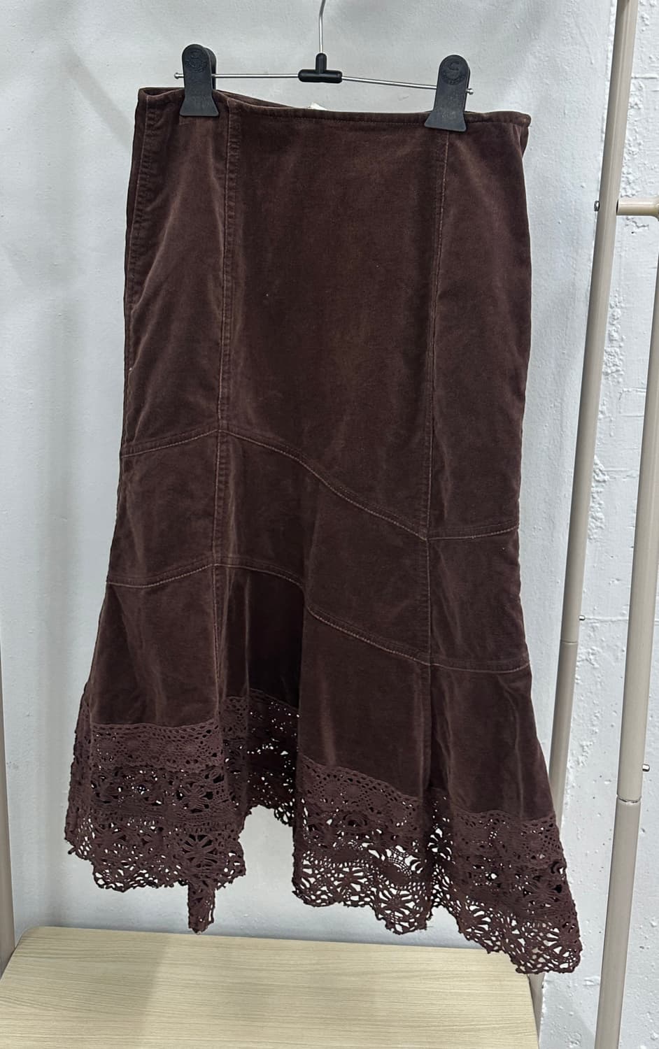 🍮라떼갸루 코디세트🍮 프릴셔츠 벨벳 뜨개 롱 스커트 그런지 고딕풍 상품이미지3