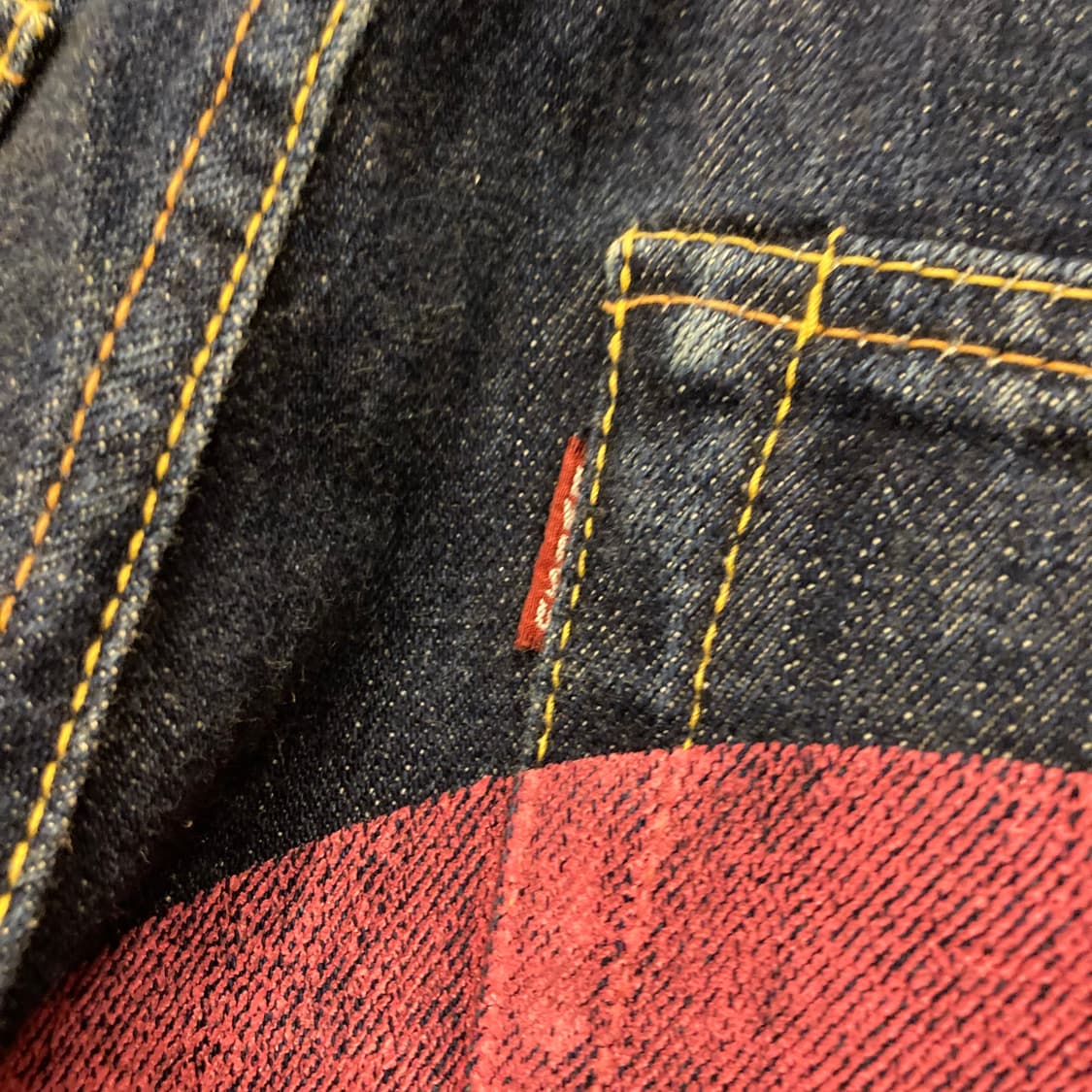 OG 일본 에비수 빅로고 프린팅 셀비지 데님 팬츠 상품이미지4