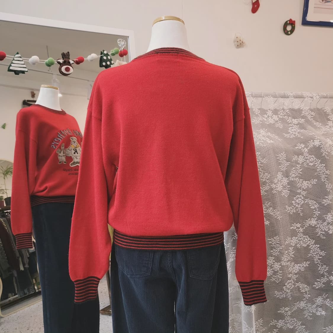 Marphy Brothers 딥레드 울100 여성 니트 상품이미지9