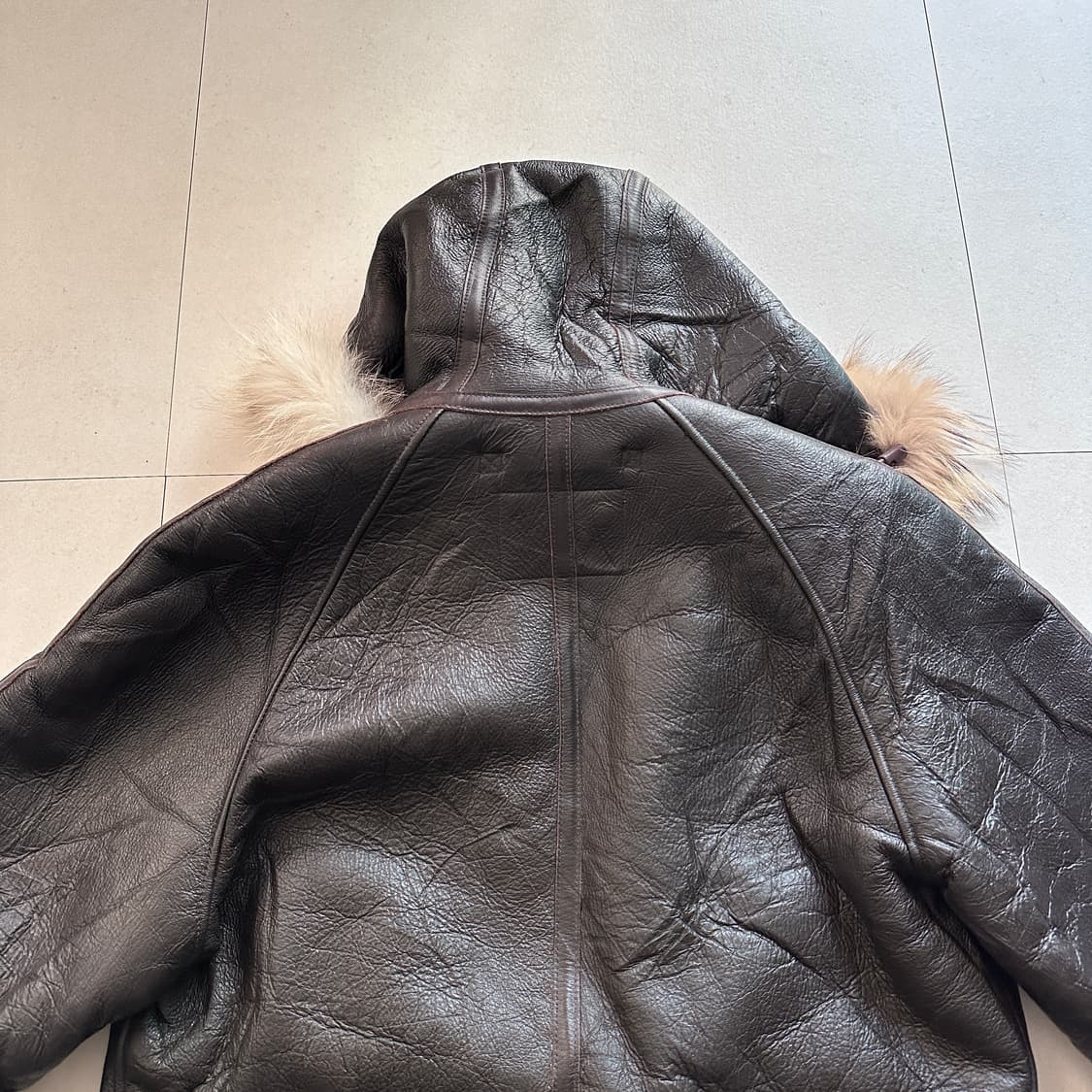 모건(일본) 멤피스벨 무톤 후드 통가죽 무스탕 M 상품이미지10