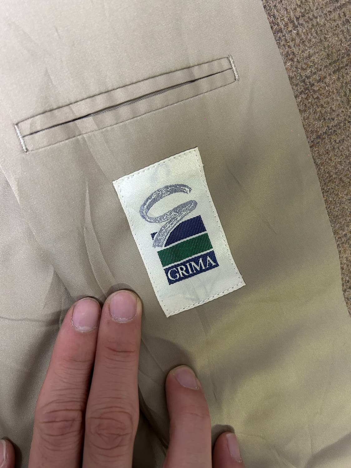 일본판 GRIMA 울 체크 블레이저 사이즈 105~110 상품이미지7