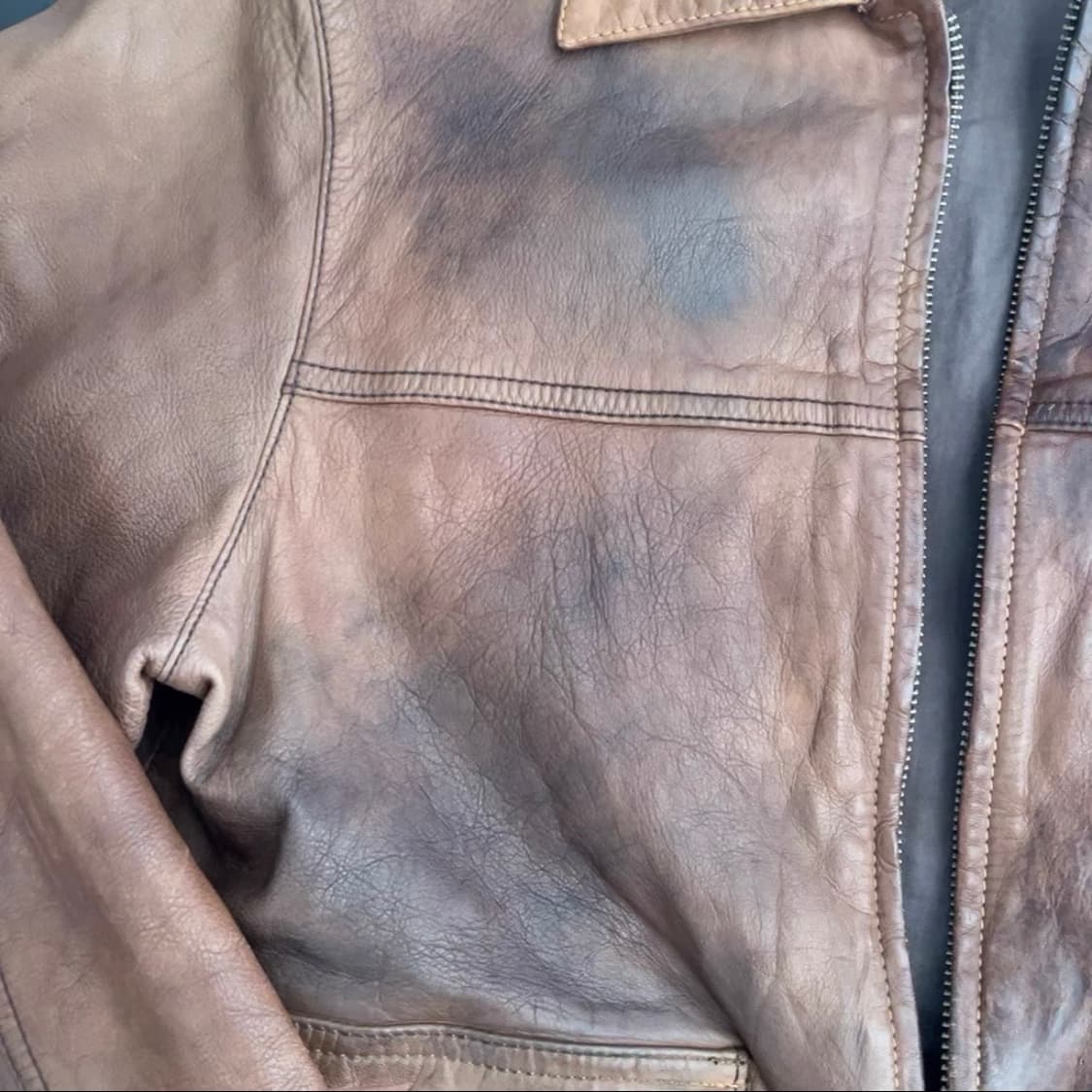 OLD GAP 에이징 브라운 레더 자켓  상품이미지5