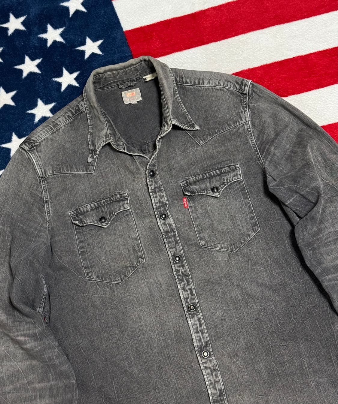 리바이스웨스턴셔츠 90’s리바이데님셔츠 빈티지웨스턴셔츠 흑청데님셔츠 상품이미지4