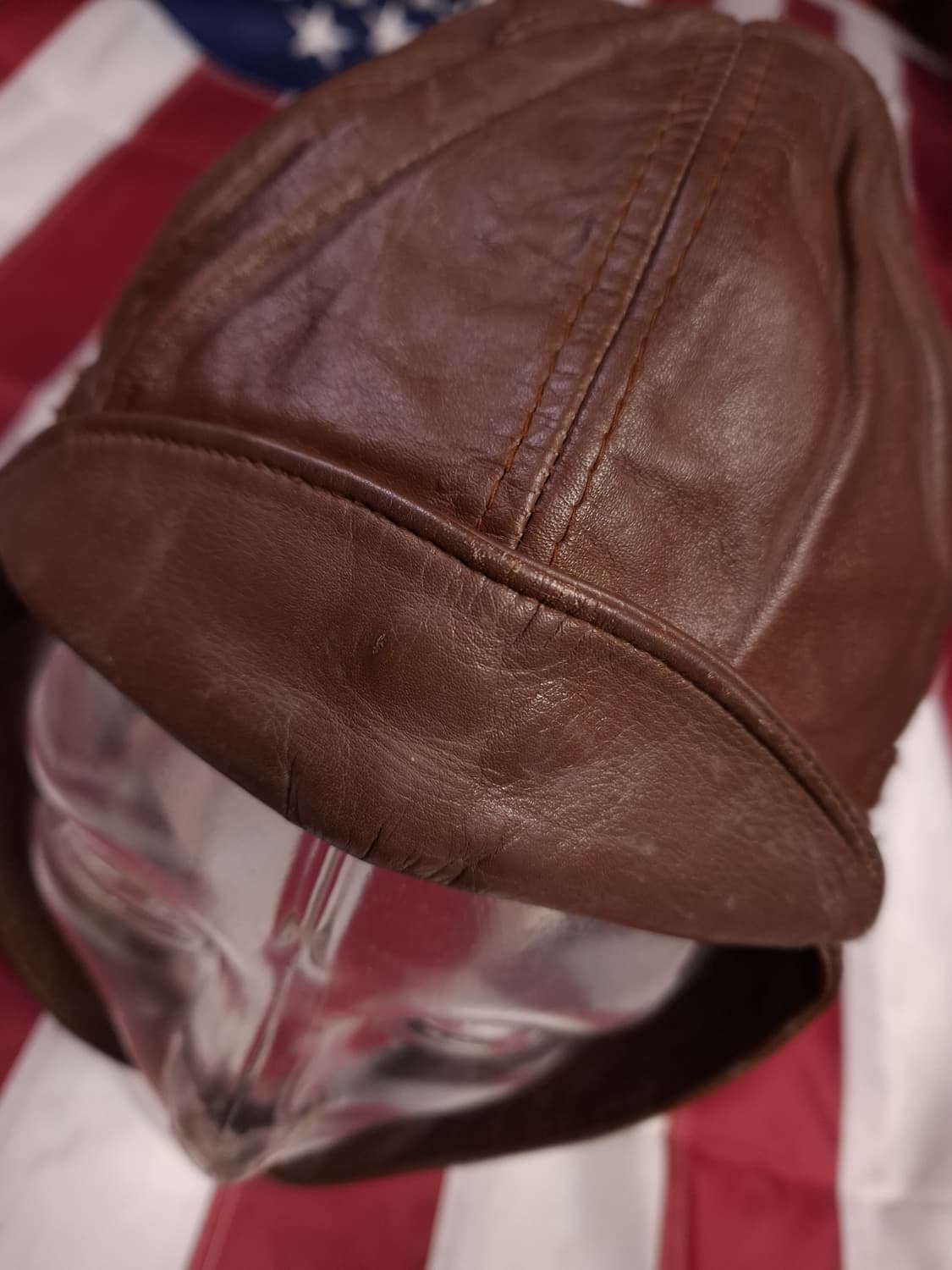 새제품급 밀텍사 WW1 복각 리얼레더 에어로스쿼드론 플라잉 헬멧 상품이미지4