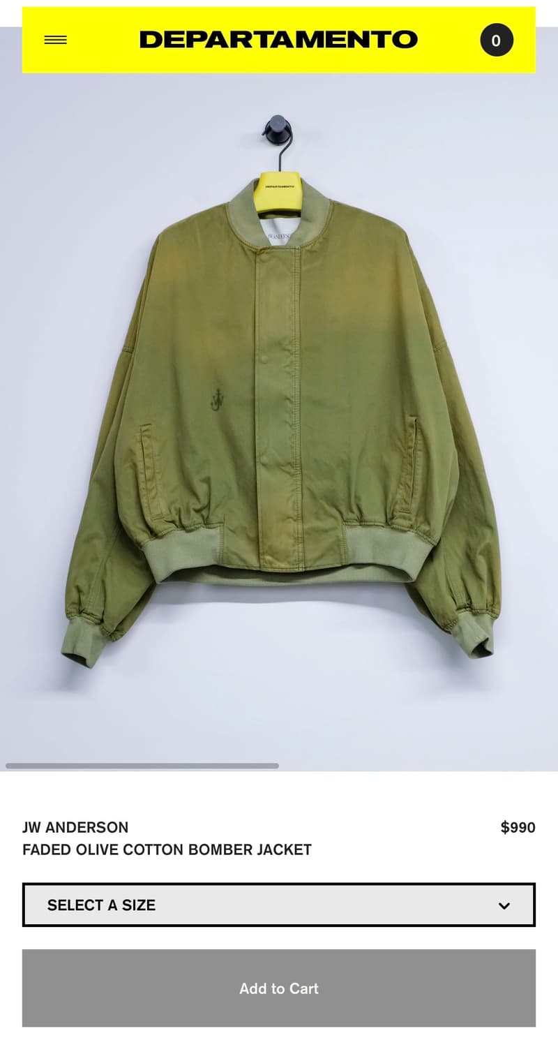 [L] JW앤더슨 코튼 봄버 자켓 올리브 상품이미지7