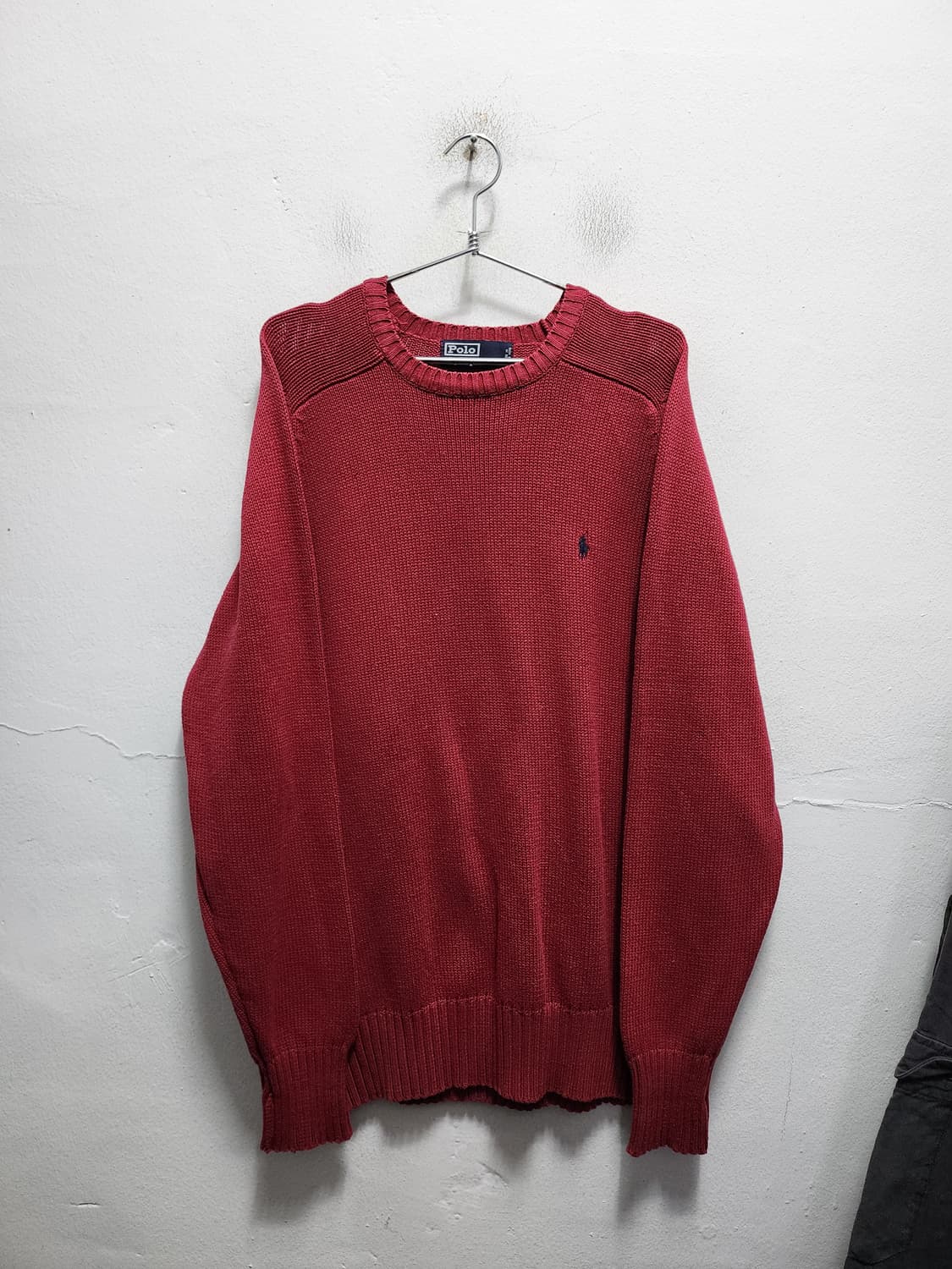 폴로 랄프로렌 헤비코튼 버건디 니트 스웨터 상품이미지1