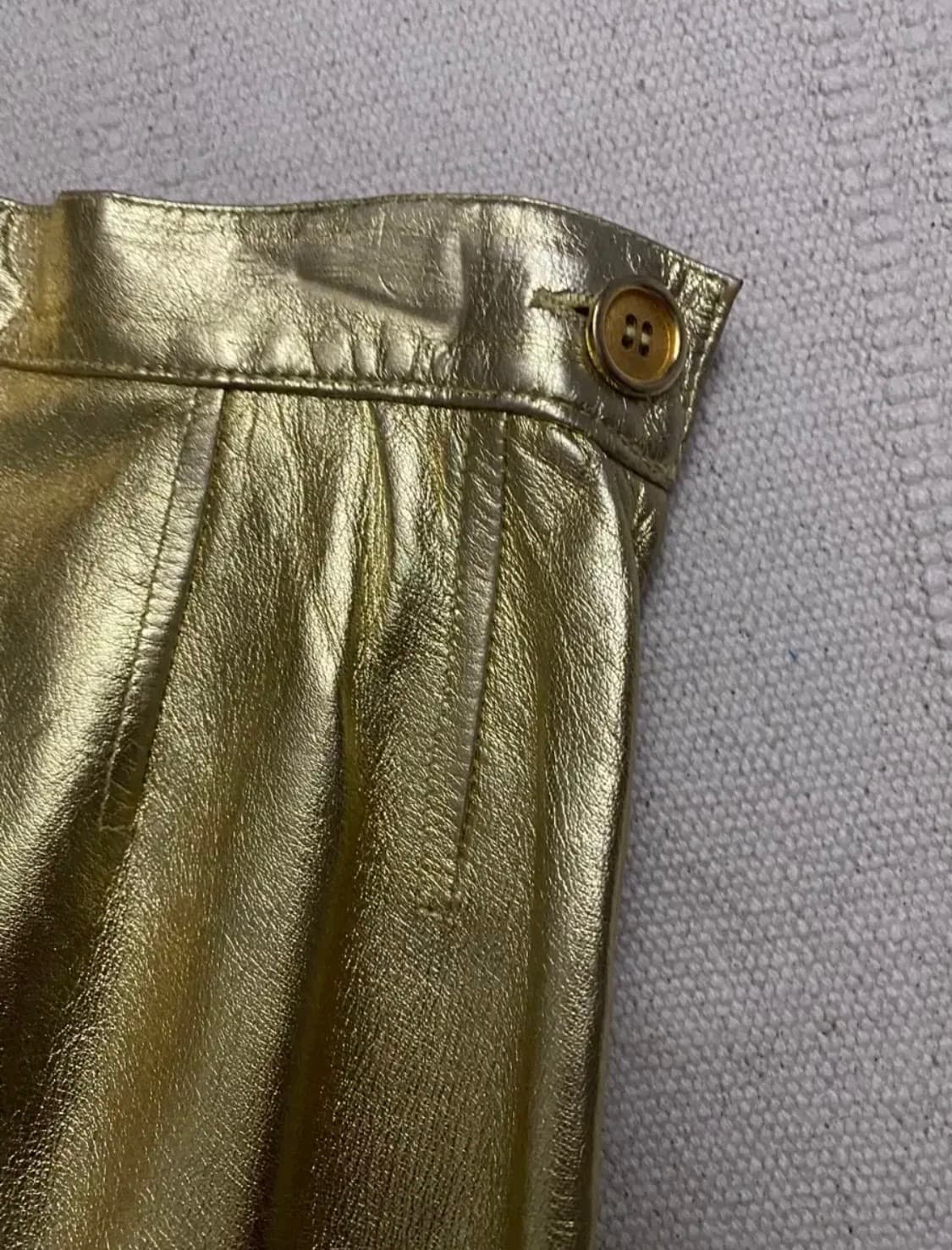생로랑 빈티지 리얼 골드 가죽 스커트 상품이미지6