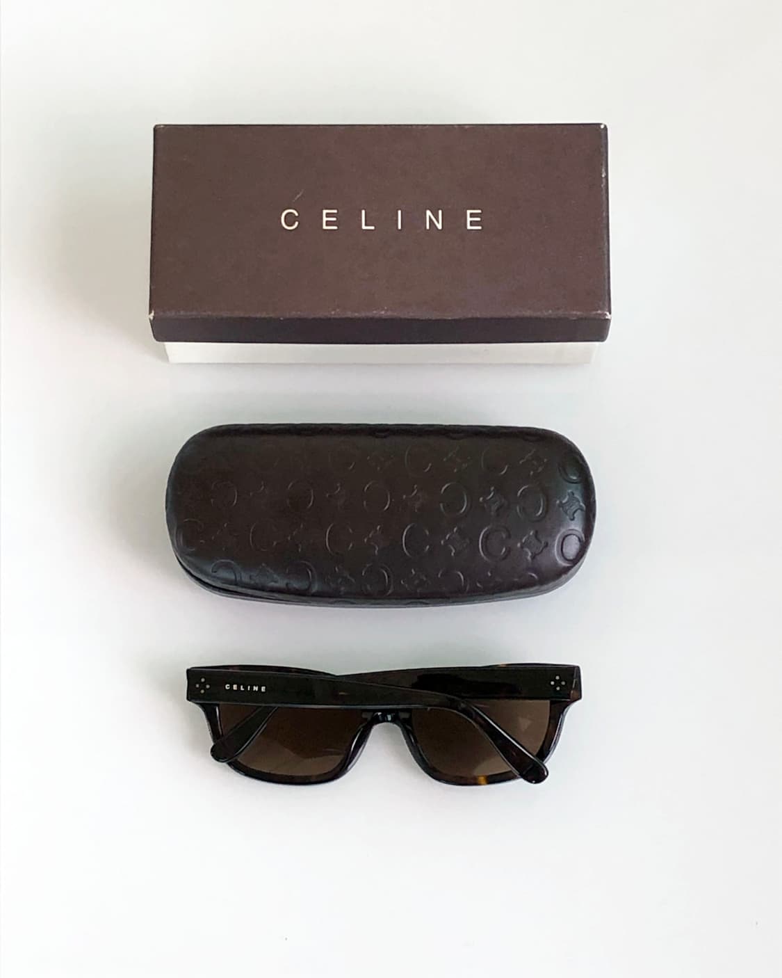 CELINE 셀린느 빈티지 브라운 톨토이즈 로고 선글라스 상품이미지2