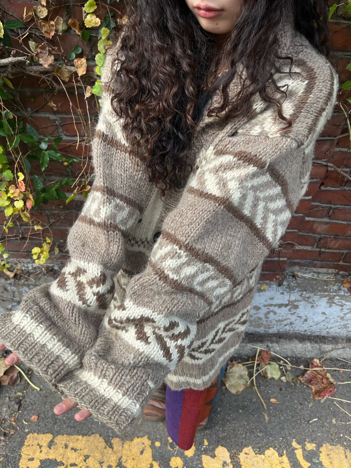 노르딕 패턴 울 니트 가디건 상품이미지3