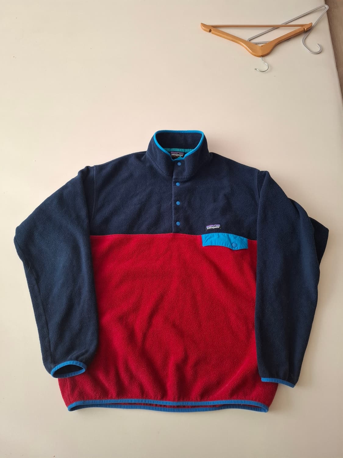 XL 파타고니아 신칠라 플리스 풀오버 네이비/레드 상품이미지1