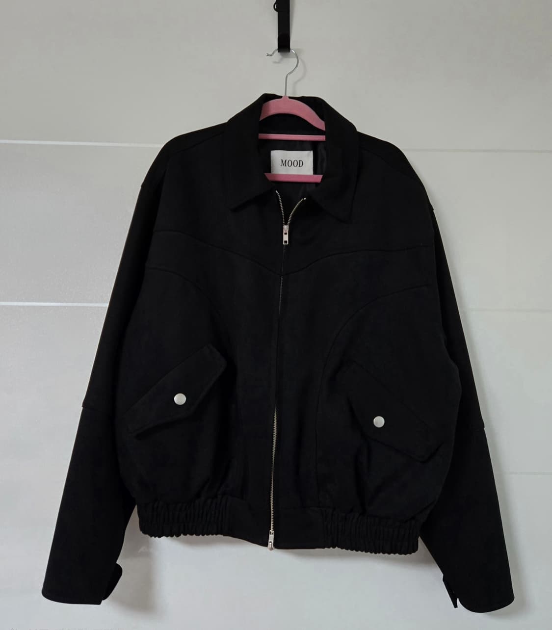 스웨이드 블랙 봄버 자켓 상품이미지1