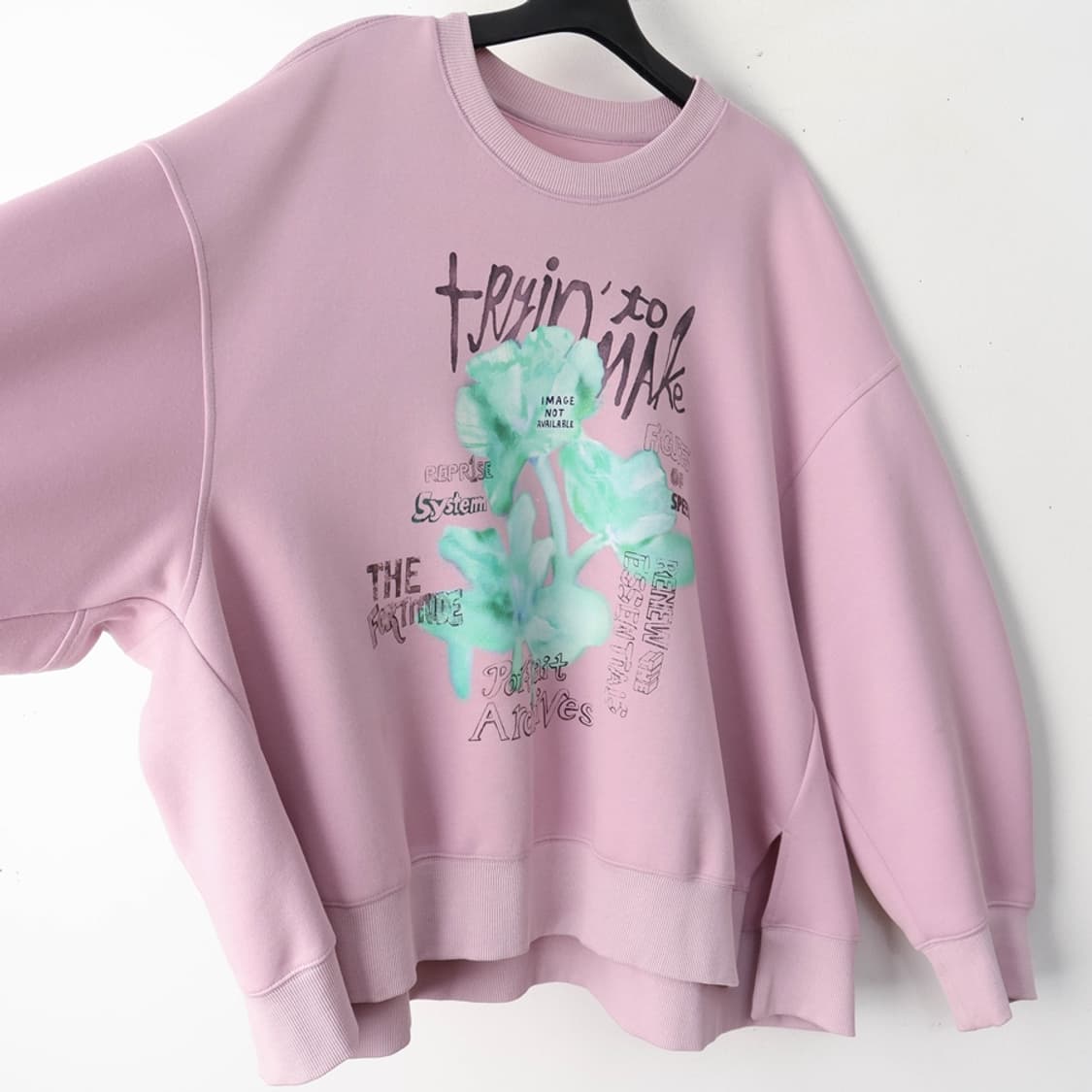 66/시스템 오버사이즈 프린트 스웻셔츠 상품이미지4