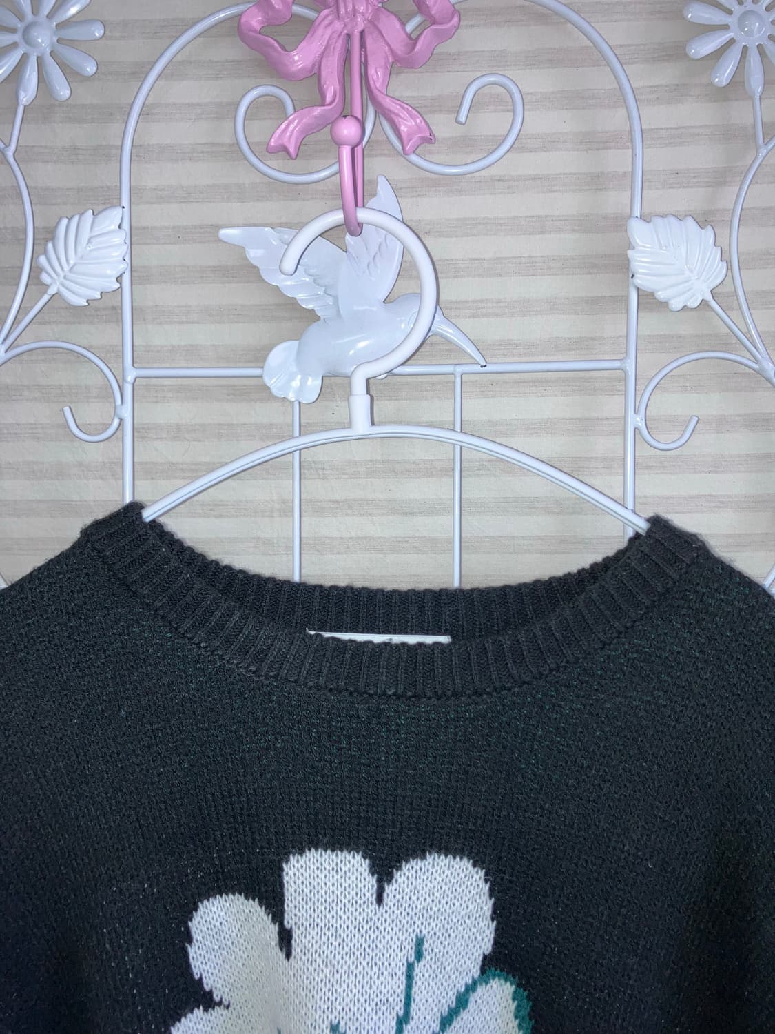 jpn vintage 블랙 플라워 니트 y2k 스트릿 갸루 펑키 일본빈티 상품이미지4