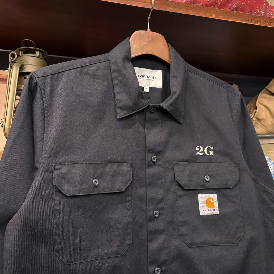 칼하트WIP 덕캔버스 클래식 워크셔츠 엠보싱자수 플랩포켓 블랙 N655 상품이미지3
