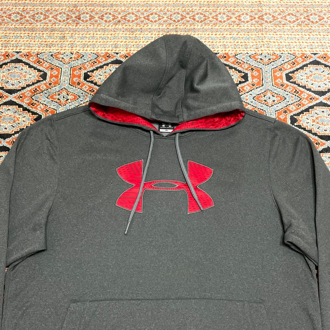 언더아머 시그니처로고 차콜 그레이 기모 후드티셔츠 남성XL 상품이미지2