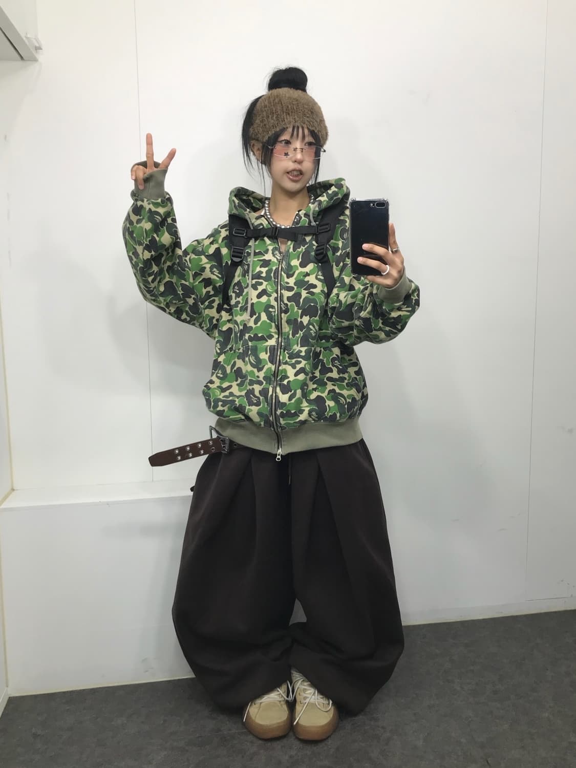 Bape Camouflage Two-Way Hood Zip-Up 상품이미지6