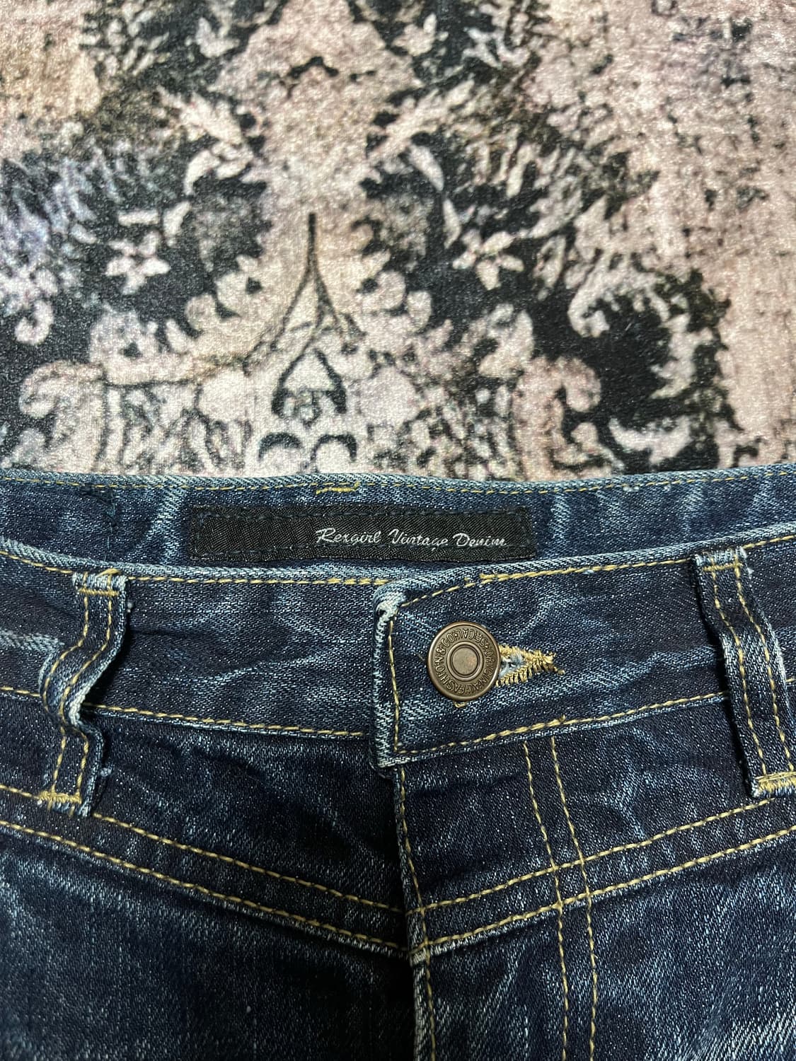 빈티지 지퍼 디테일 Y2K 데님 스커트 L 상품이미지6