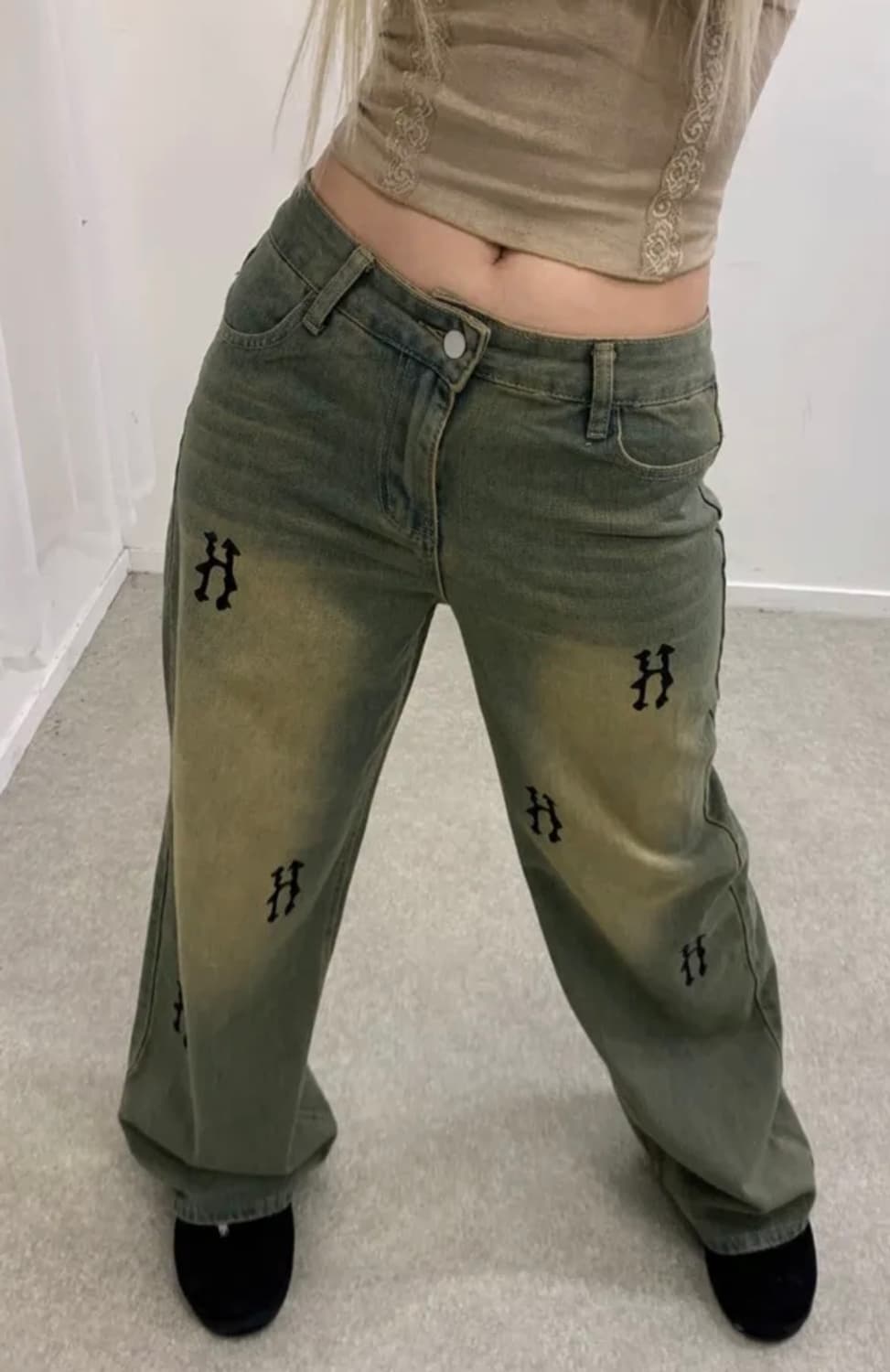 H 빈티지 와이드 데님팬츠 상품이미지1