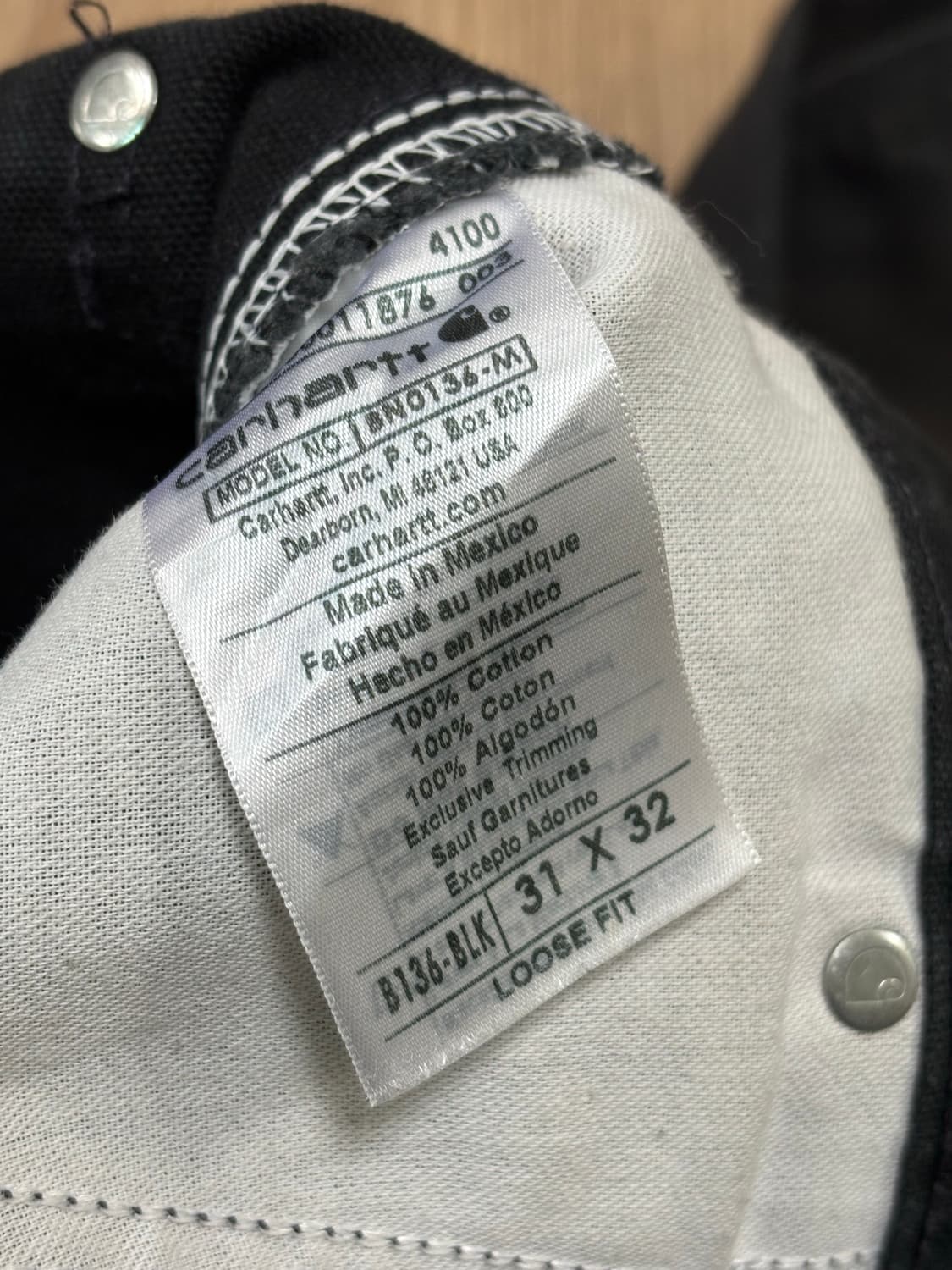 빈티지 칼하트 더블니 B136 블랙 faded 상품이미지7