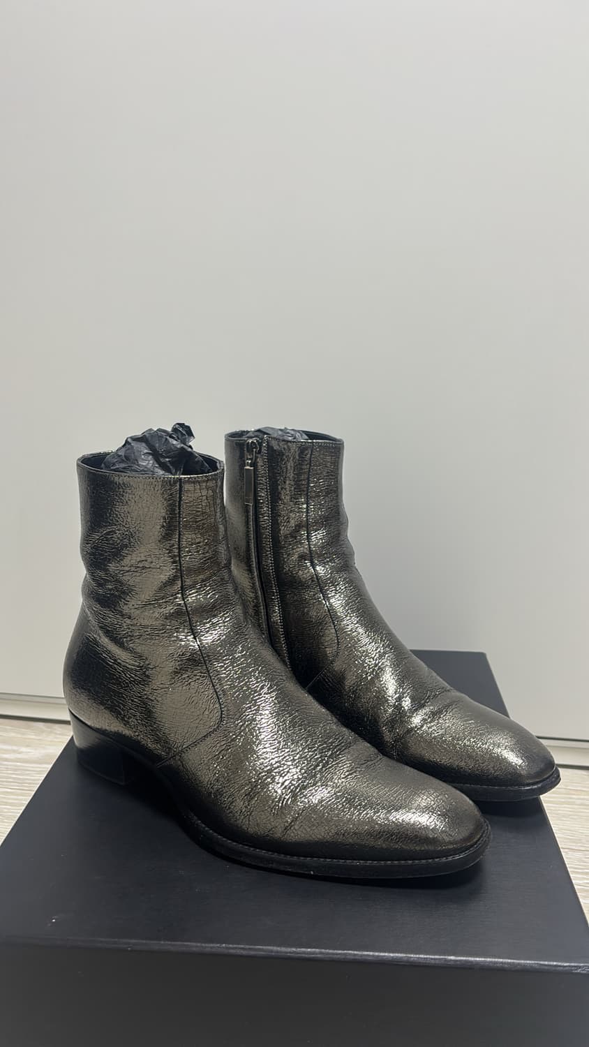생로랑 글리터 실버 레더 와이어트 첼시 부츠 40.5 사이즈 상품이미지2