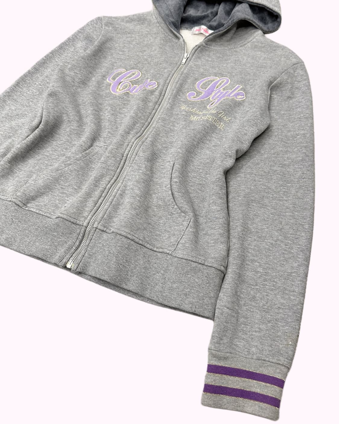 y2k logo grey hood zip-up 상품이미지3