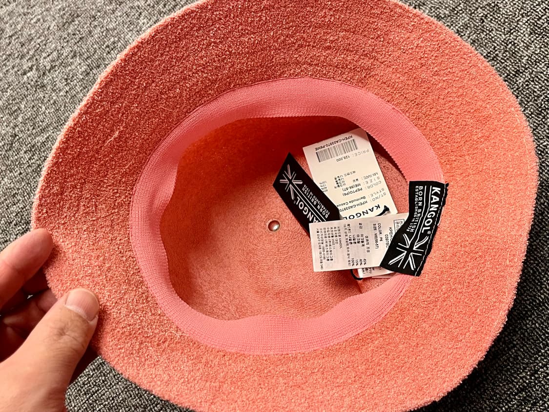 캉골 타월 버킷햇 코랄 새제품  상품이미지3