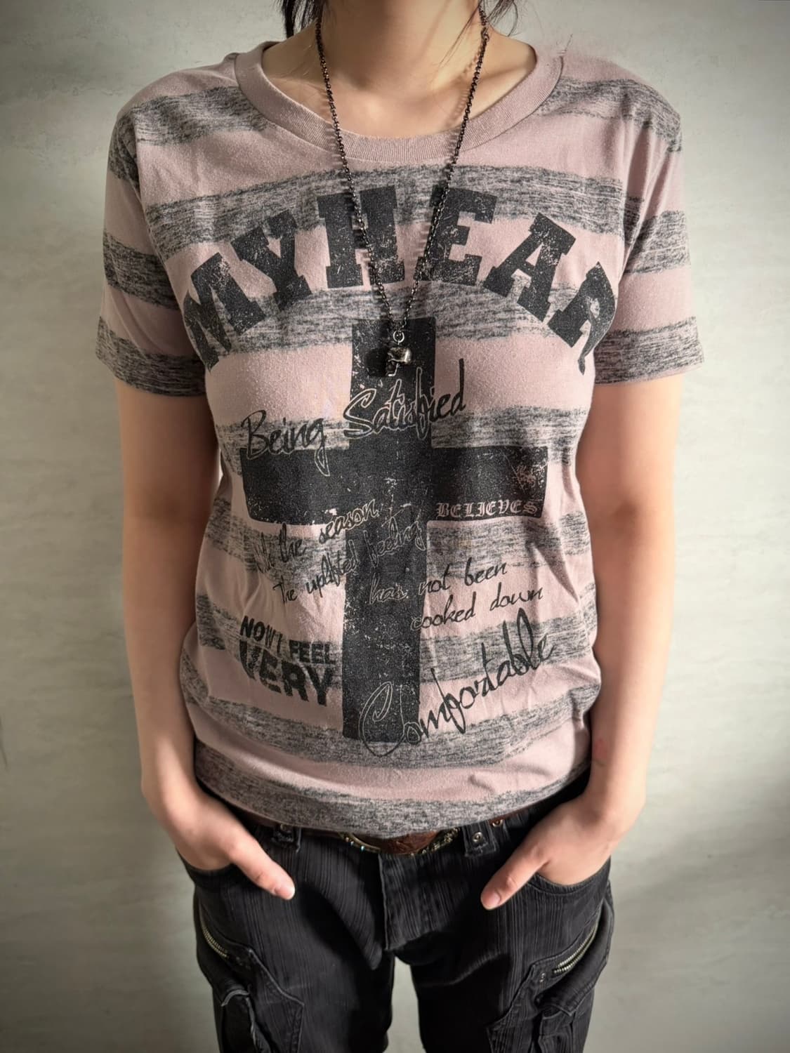 Cross print t shirt 상품이미지1