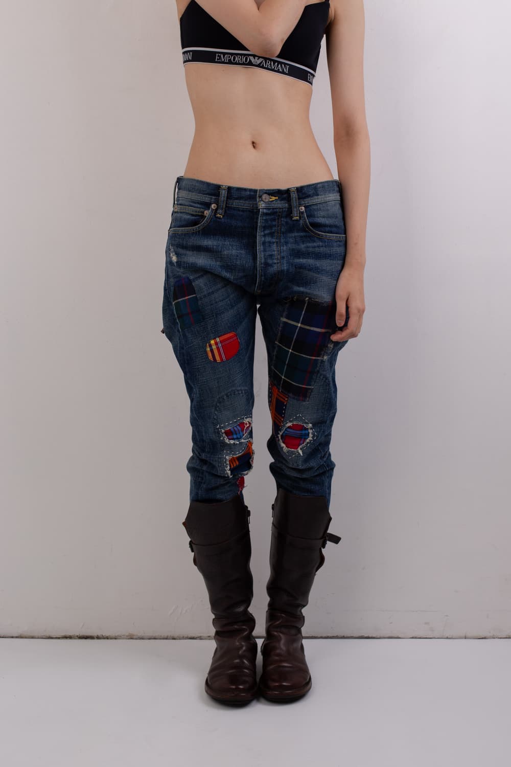 VIVIENNE WESTWOOD PATCH WORK DENIM PANTS 상품이미지1