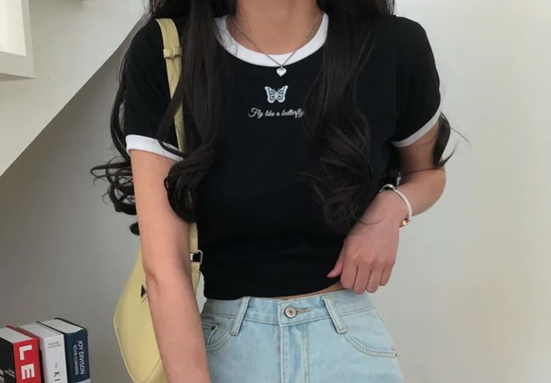 y2k 나비 크롭 반팔 상품이미지2