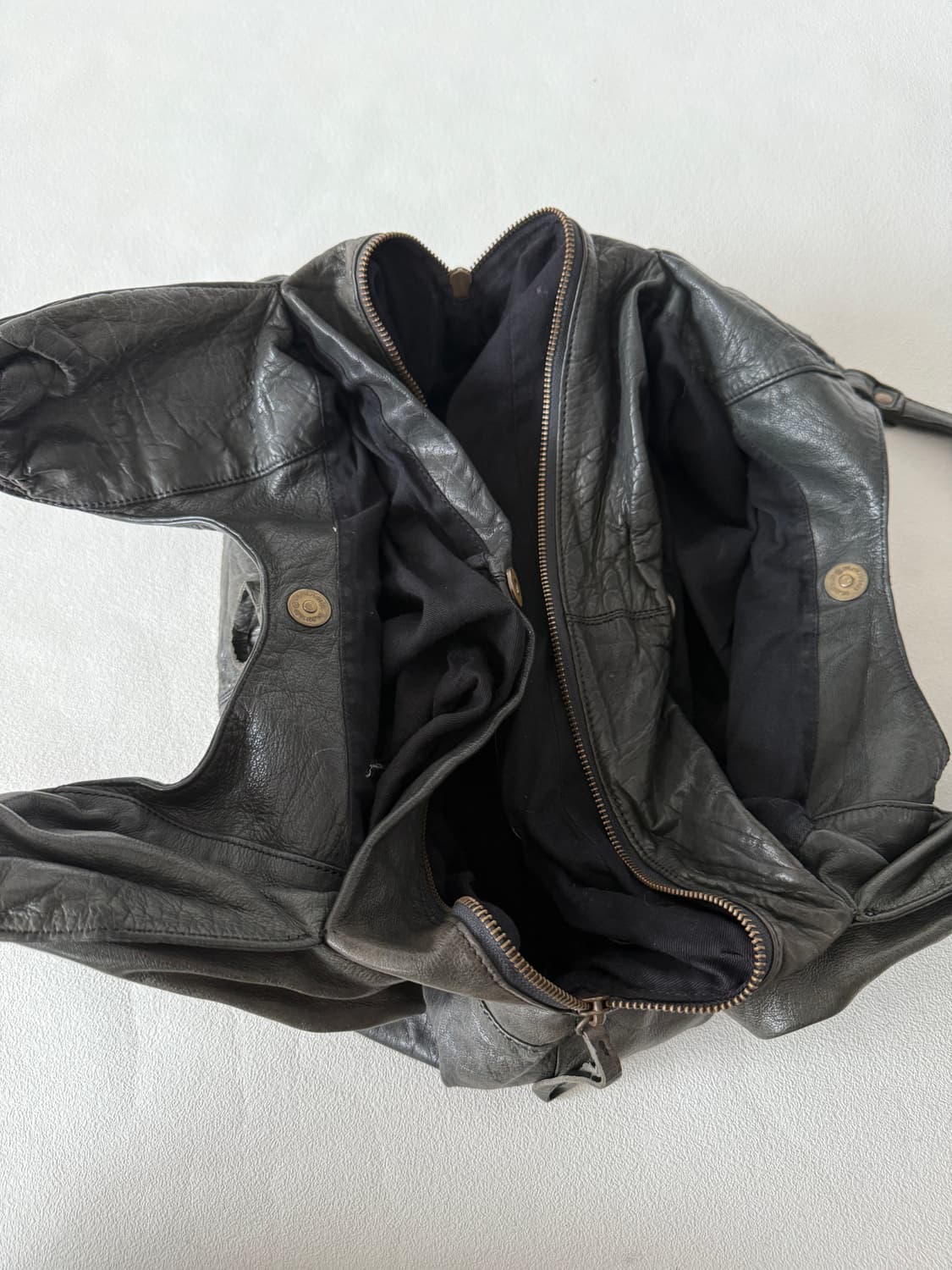 Pre owned 레더 호보 숄더백 상품이미지8