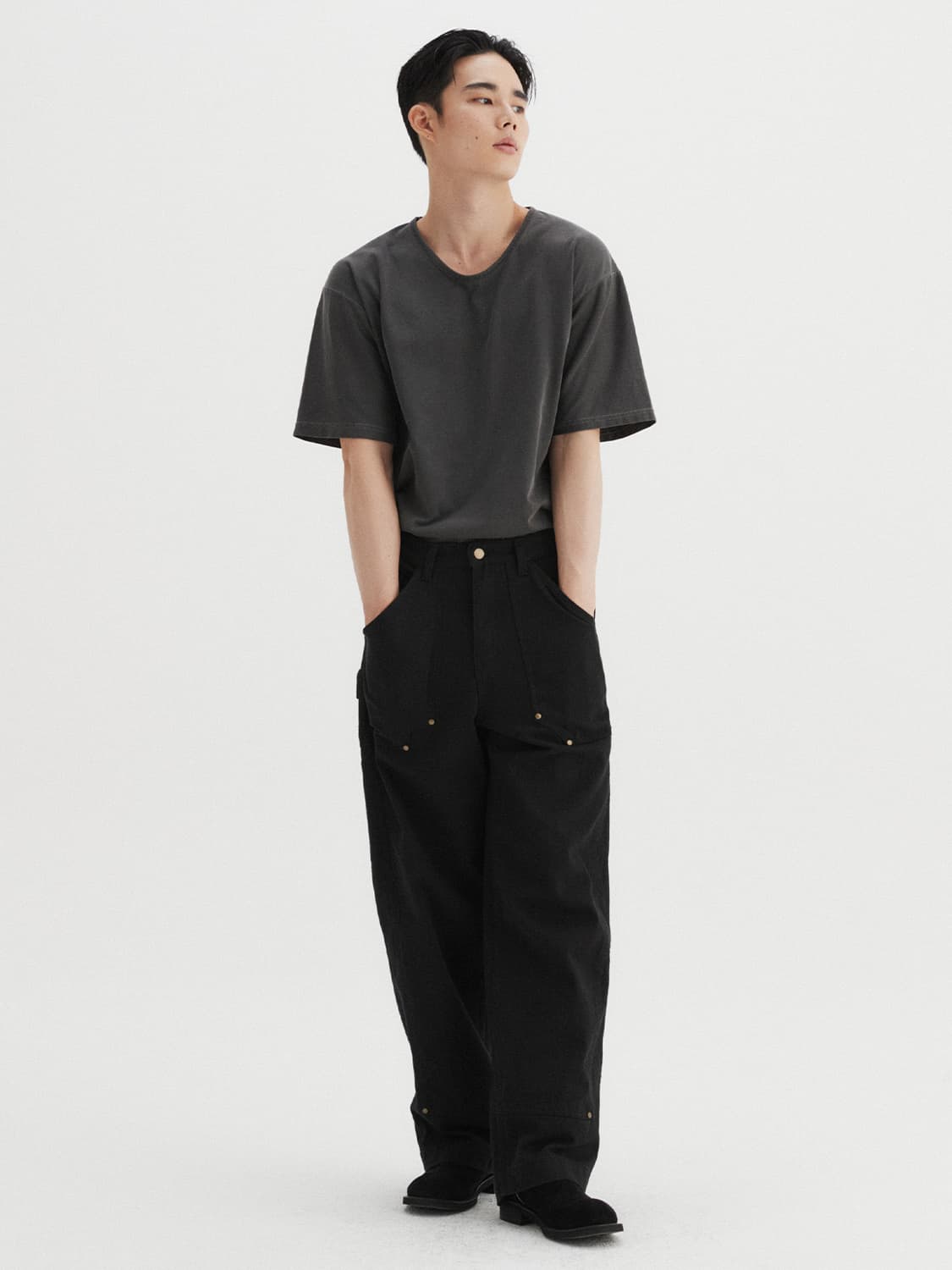 르마드 LEMARD 리벳 웨스턴 카펜터 블랙 데님 팬츠 1 상품이미지2