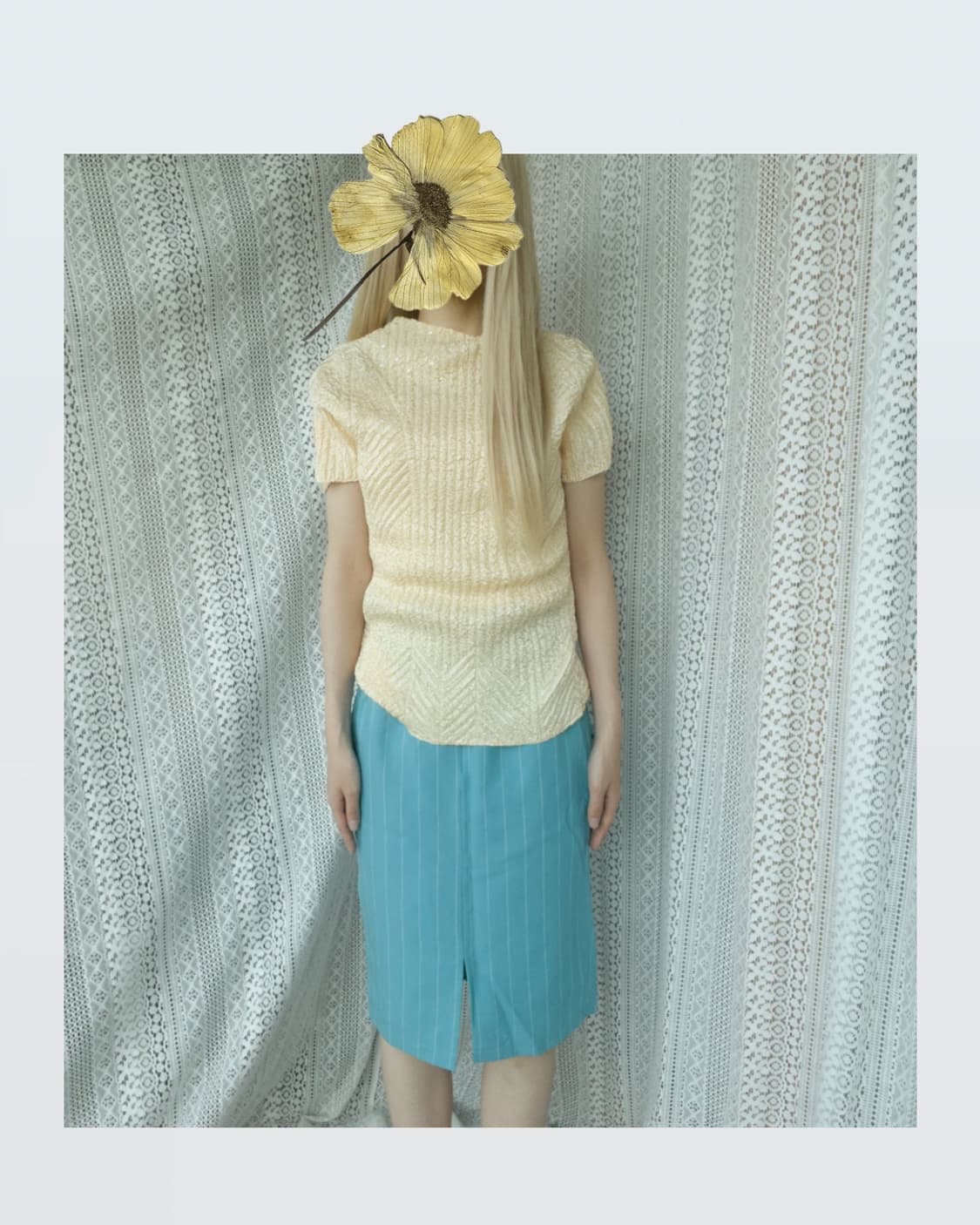 Cream Textured Top 레몬 크림 탑 상품이미지3