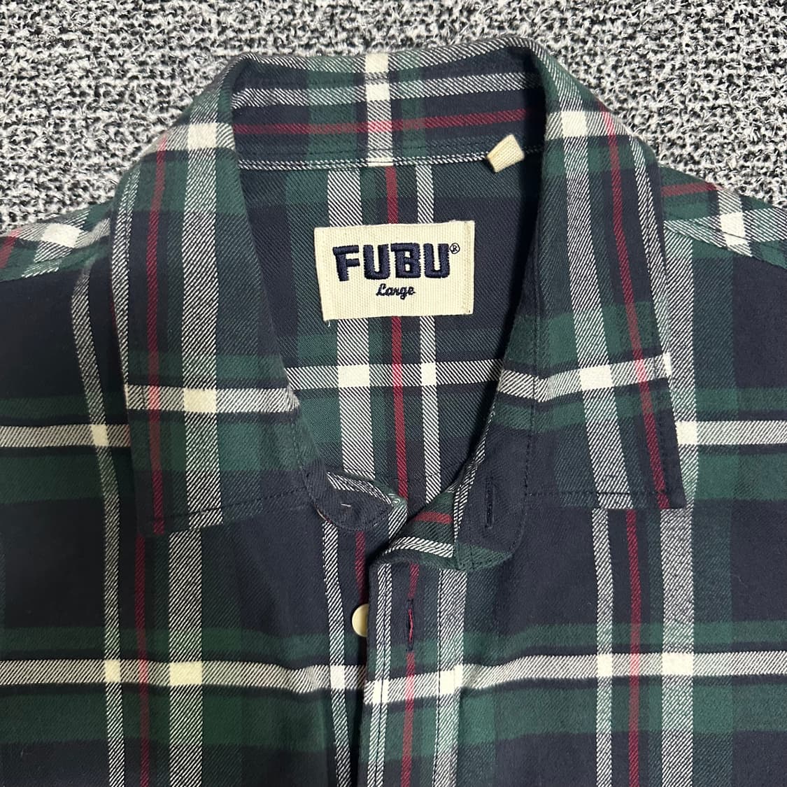 (L) 후부 FUBU 그린 체크 셔츠 상품이미지2