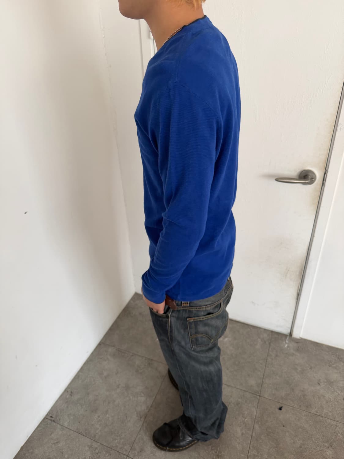 폴로 와플 롱슬리브 블루 상품이미지6