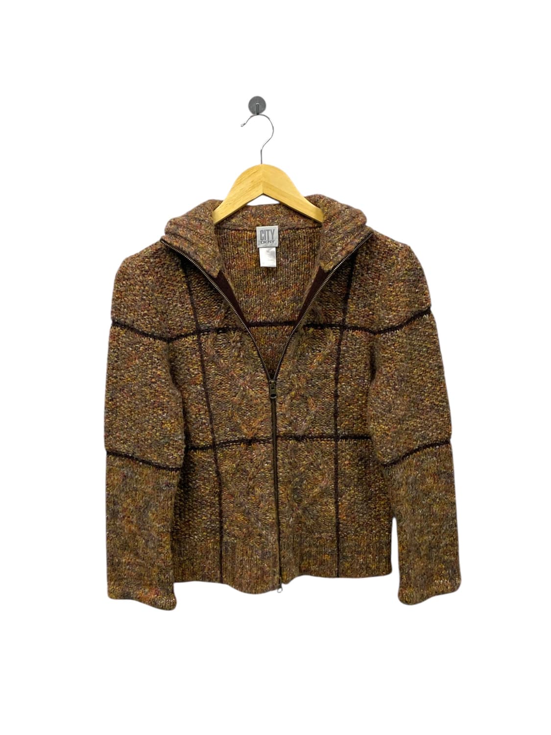  DKNY 브라운 혼방 보카시 니트 가디건 S 상품이미지3