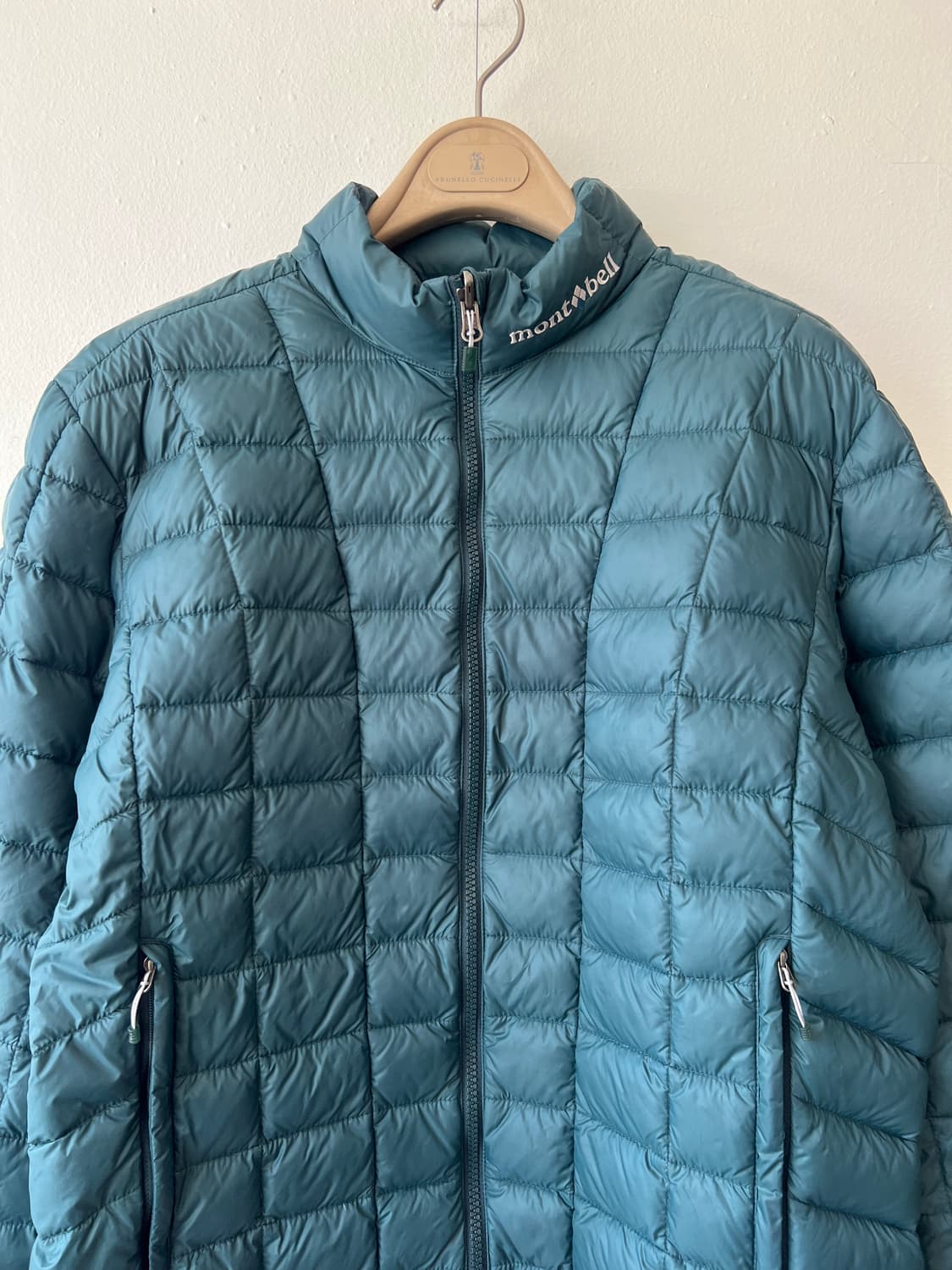 몽벨 남성 그린 구스다운패딩 간절기점퍼 상품이미지1