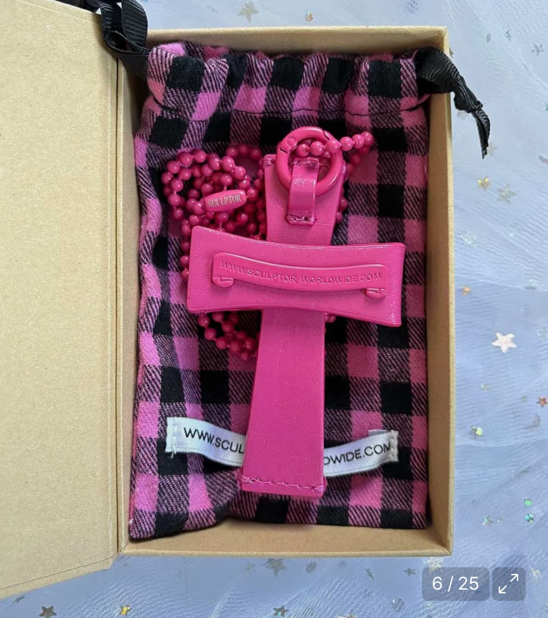 스컬프터 스트랩 카드 지갑 핑크 상품이미지3