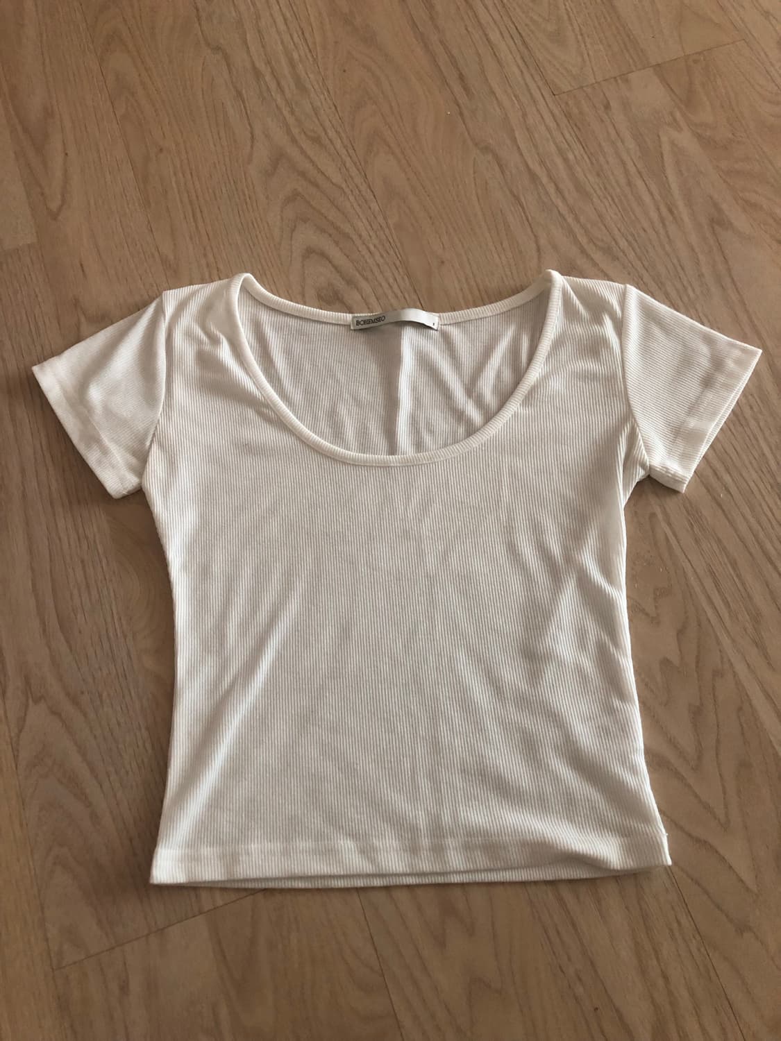 보헤비안서울 하프 리브드 티 반팔 화이트 S 상품이미지1