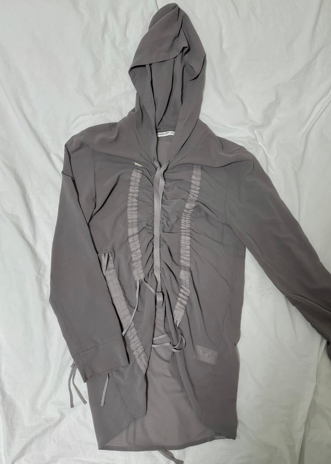 나체 셔링 쉬폰 후디집업 그레이 상품이미지3